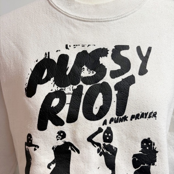 Rare P Riot Punk Band Merch Vintage Lee Heavyweight Cotton Blend Sweatshirt - Picture 11 of 16